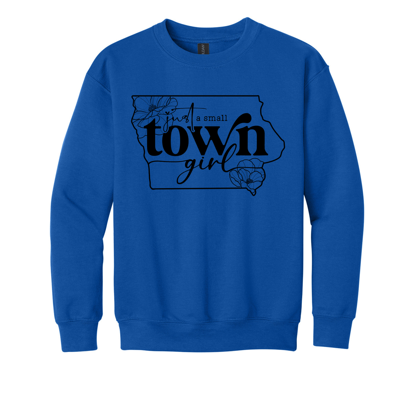 💛 Small Town Iowa Girl Youth Crewneck Sweatshirts