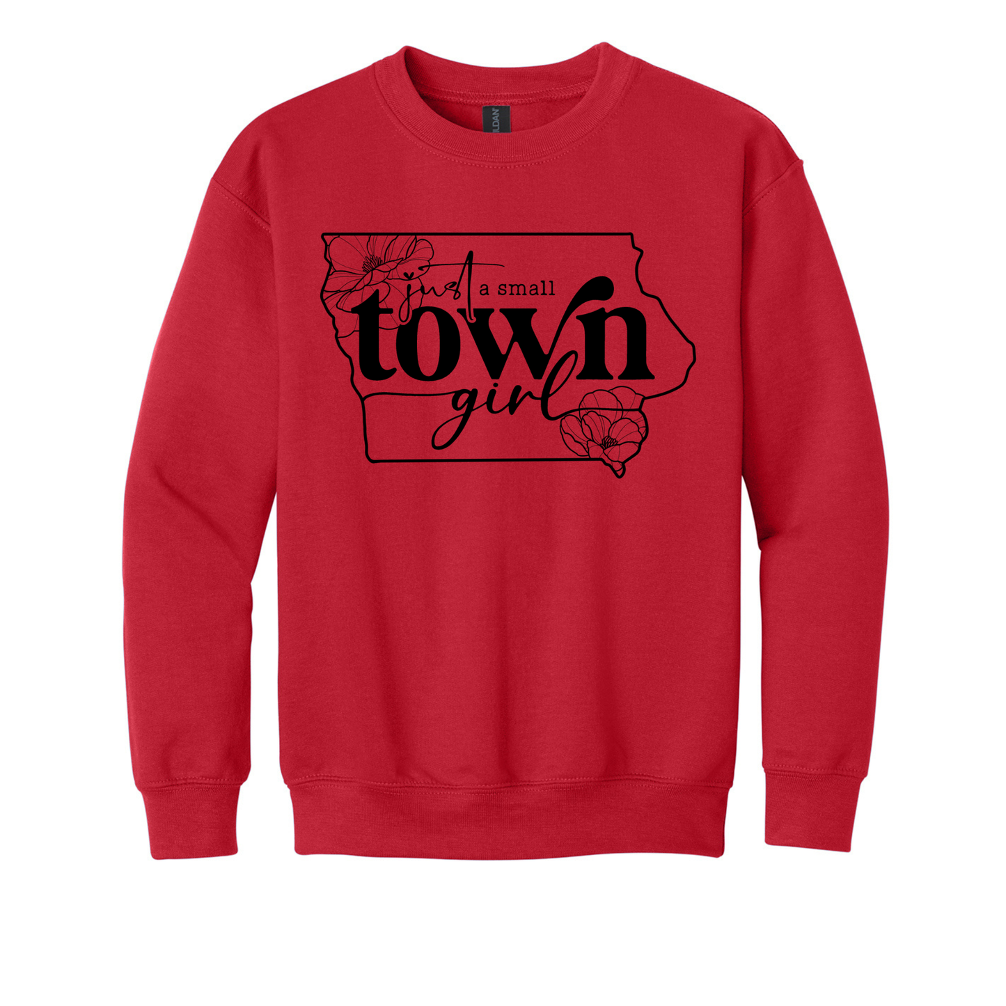 💛 Small Town Iowa Girl Youth Crewneck Sweatshirts